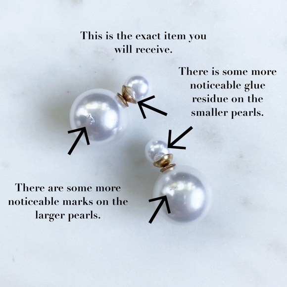 ๐ "Penelope" Earrings || White Pearl Statement - Picture 9 of 12